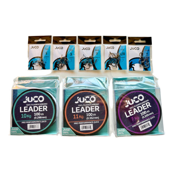 Pack de pesca JUCO – Los mejores fluorocarbonos y anzuelos del mundo para mar y río
