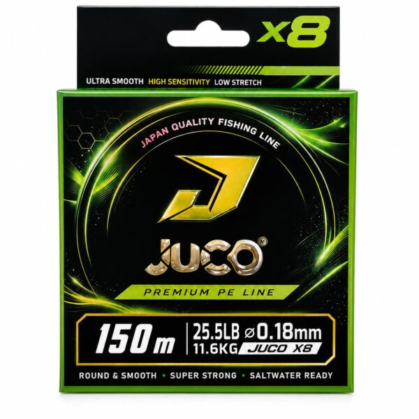 Trenzado JUCO Verde X8 0,18 mm – 150 m