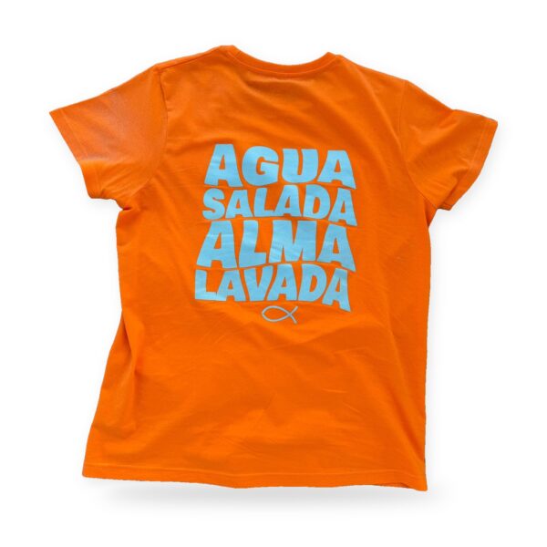 Camiseta de Algodón JUCO Naranja – Manga Corta con Bordado y Serigrafía
